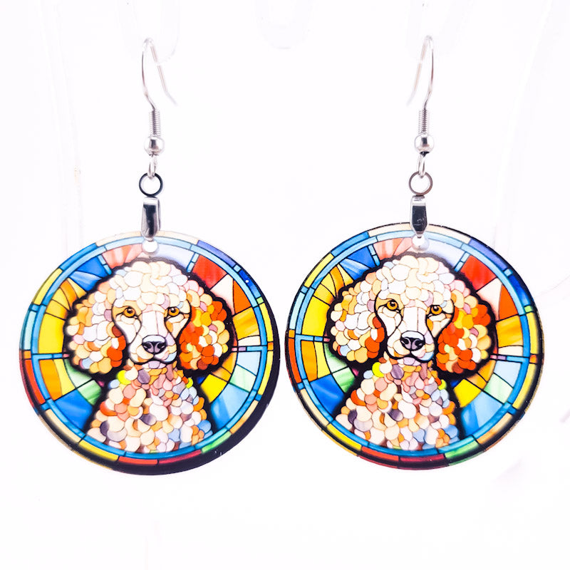 Dog Stained Glass Earrings
