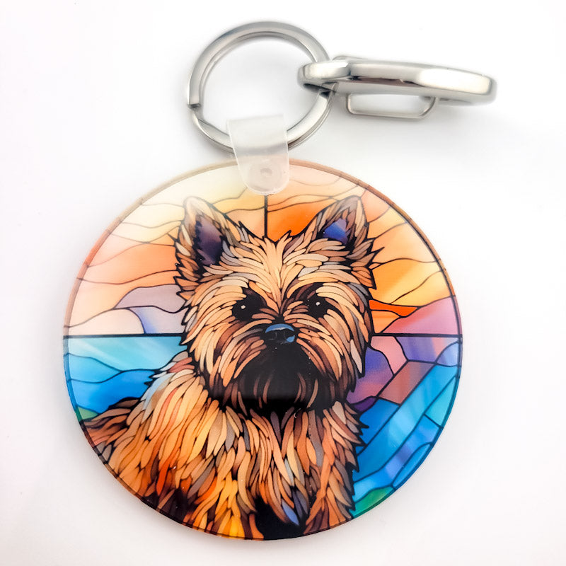 Dog Stained Glass Keychain