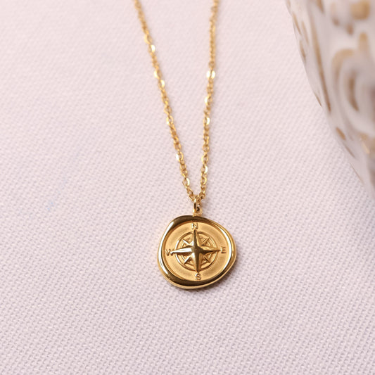 Compass Wax Seal Necklace - Fierce Creative Co.