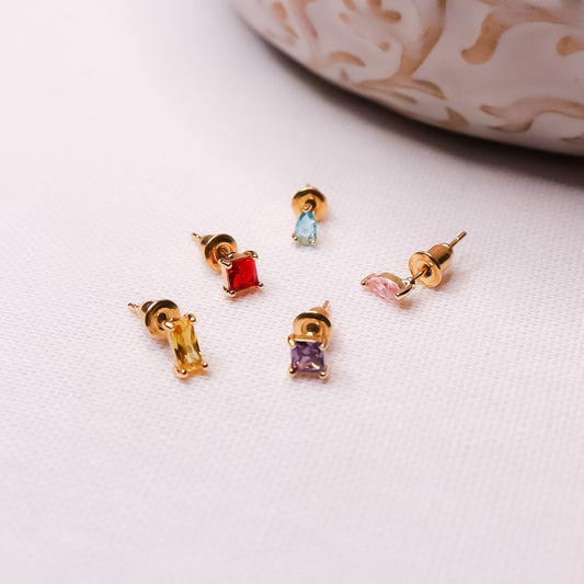 Abstract Gemstone Earring Set - Fierce Creative Co. - Waterproof Jewelry Waterproof Earrings Tarnish Proof Jewelry 