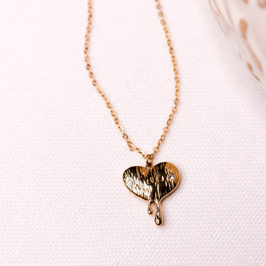 Dripping Heart Necklace - Fierce Creative Co.