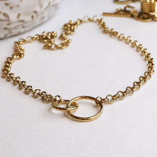 Circle Interlocking Link Chain Necklace