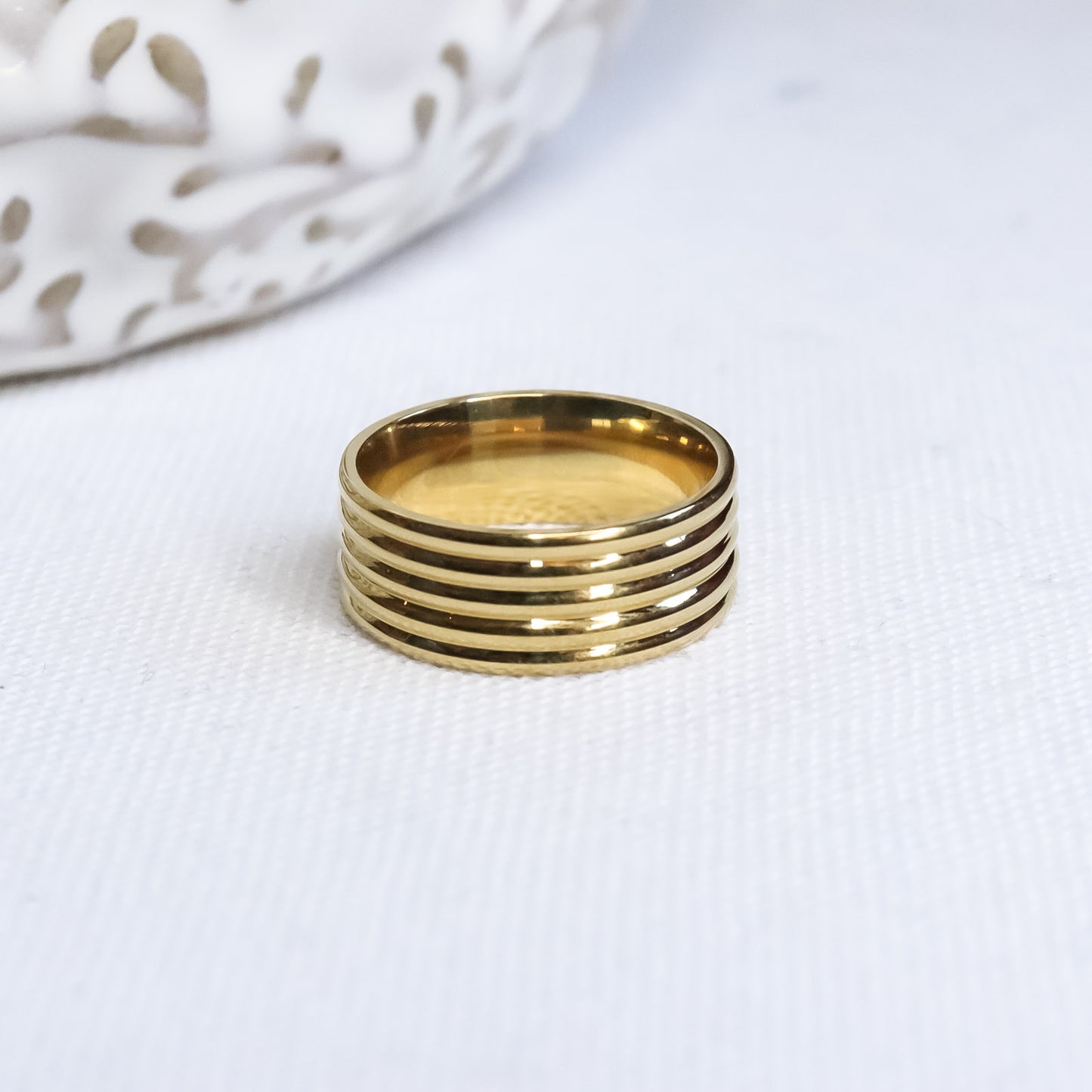 Gold Waterproof Ring - Thick Band - Tarnish Proof Jewelry - Gold Thick Ring - Fierce Creative Co